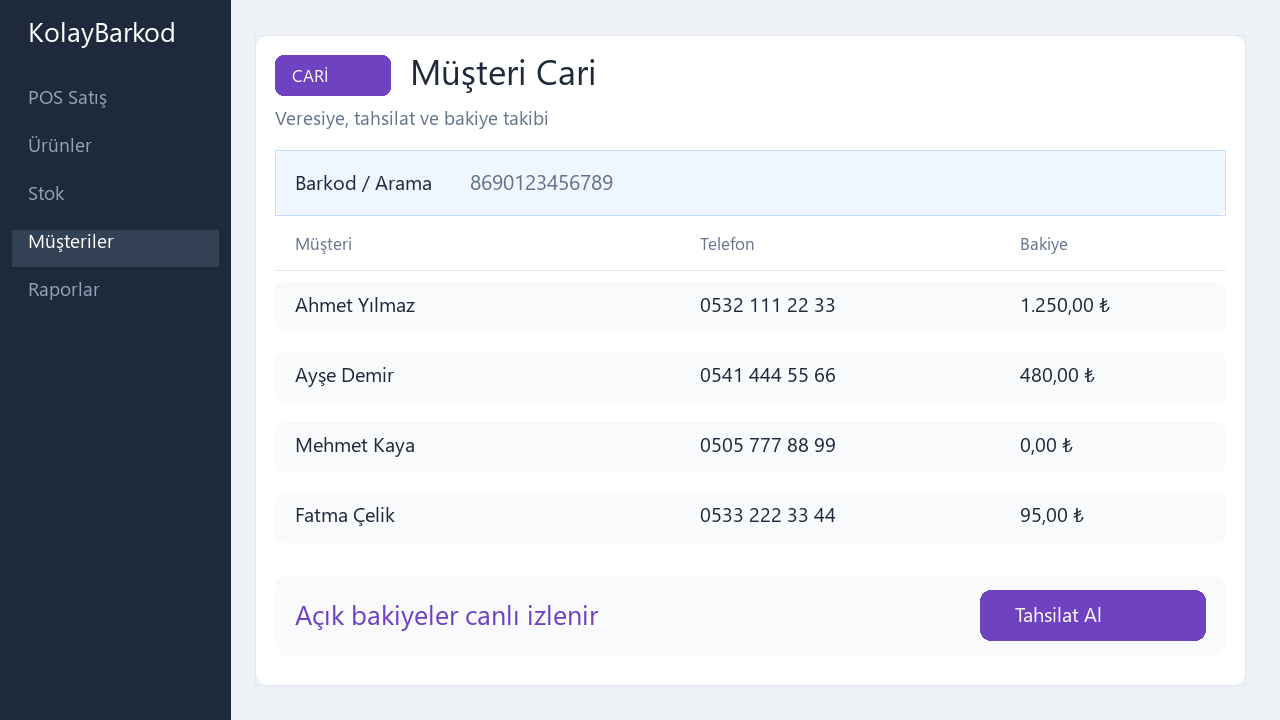 Müşteri Cari